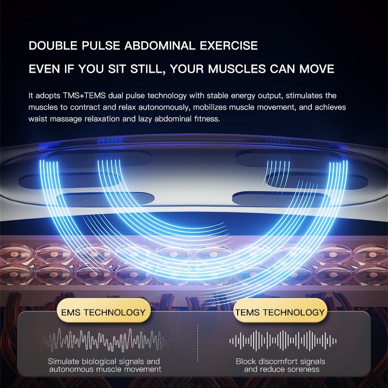 EMS Abdominal Massage Belt - Warm Palace TENS Period Pain Relief Waist Tool