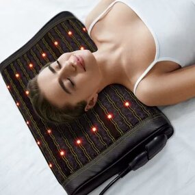 Massage Pillow Manufacturer - PEMF Photon Led Red Light Heating Natural Amethyst for Sleep