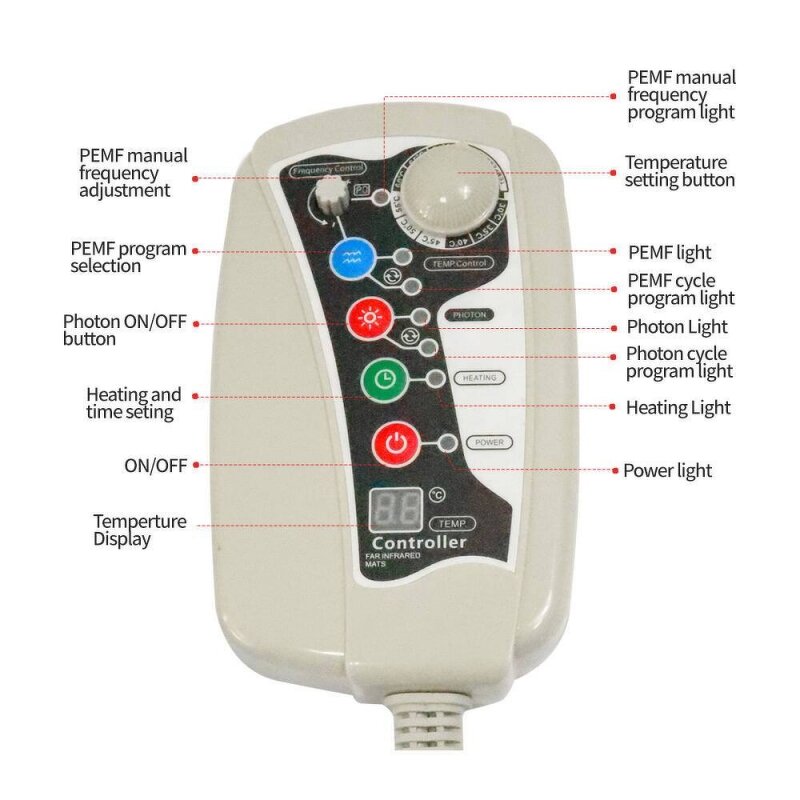 Massage Pillow Manufacturer - 35 LEDs Red Light Therapy Tourmaline Photon for Neck Shoulder Head