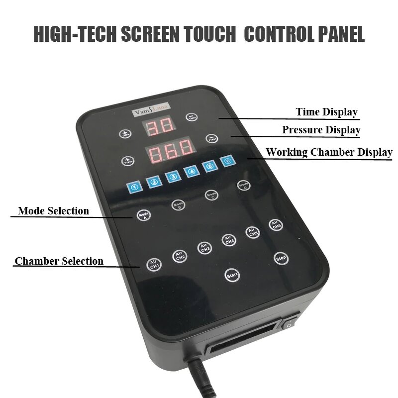 Air Compression Massager Manufacturer - 6-Chamber Presoterapia with LCD Leg Wraps for Therapy