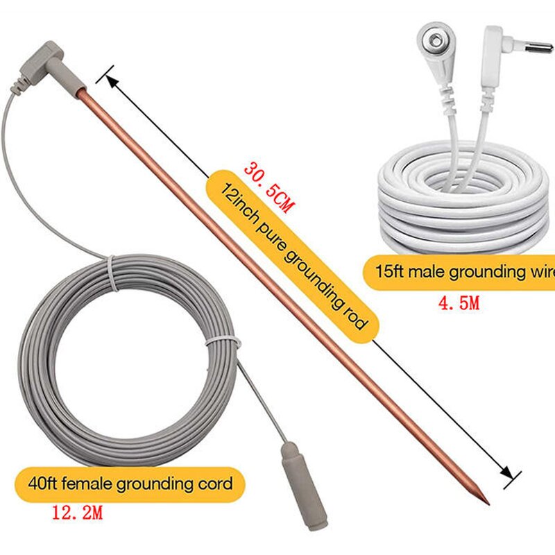 Ground Rod Manufacturer - Solid Copper with 12.2M 4.5M Ground Wire for Pillow Pads Blankets