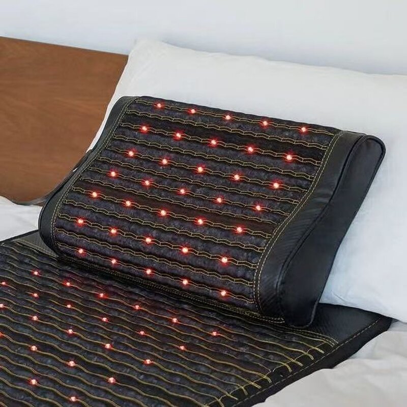 Massage Pillow Manufacturer - PEMF Photon Led Red Light Heating Natural Amethyst for Sleep