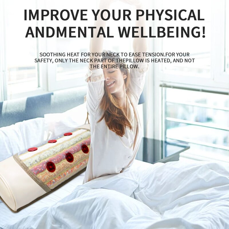Massage Pillow Manufacturer - Photon Light Therapy with 7 Natural Jade Stone for Lumbar Support