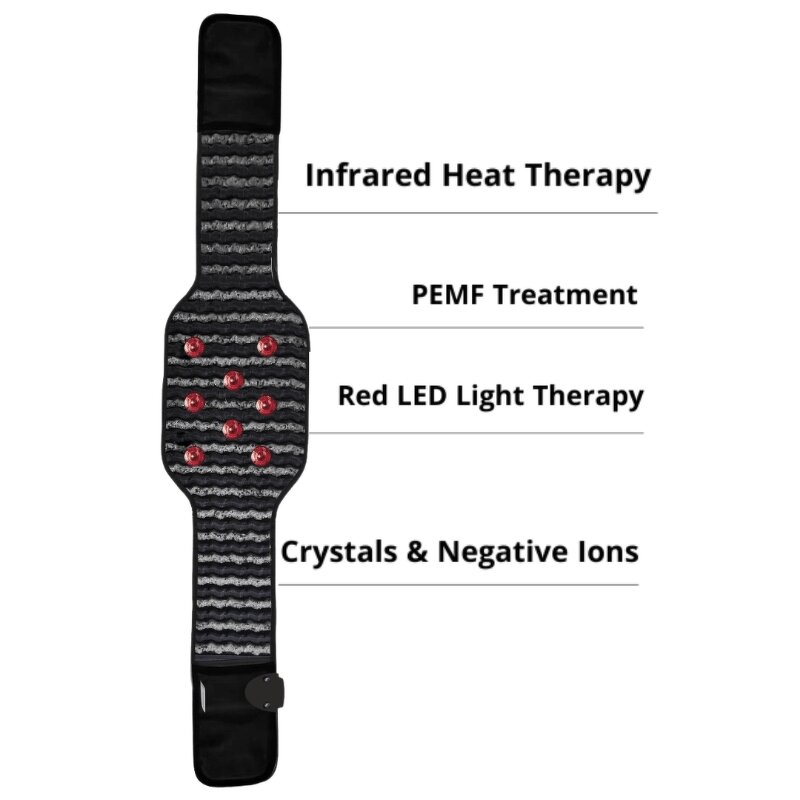 Massage Belt Manufacturer - Red Led Light Thermal Therapy with Crystal & Negative Ion for Waist