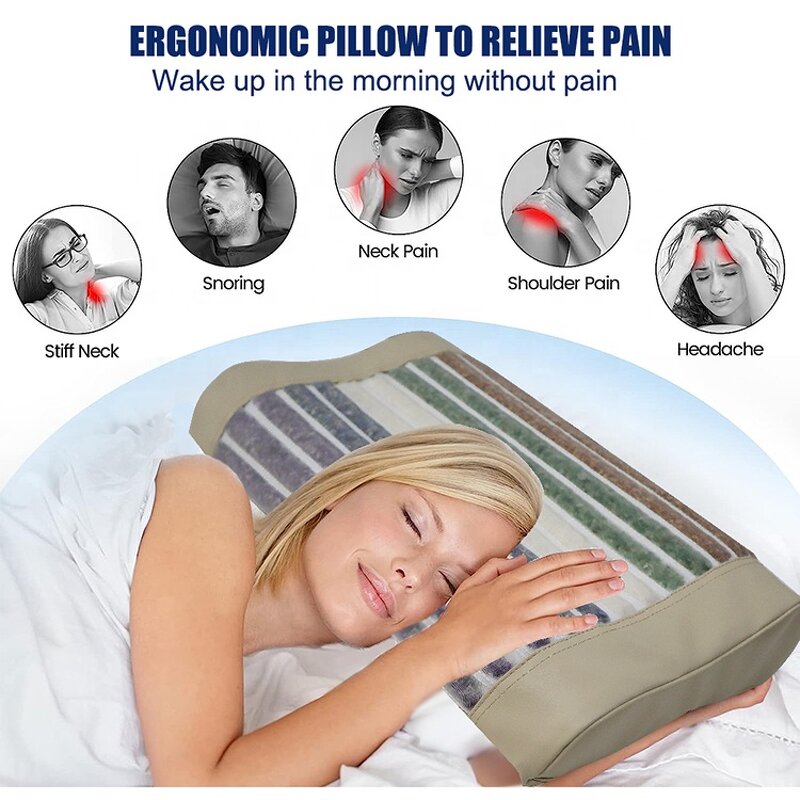 Massage Pillow Manufacturer - Healing Stone Effect Amethyst Tourmaline Bian Stone Negative Ions