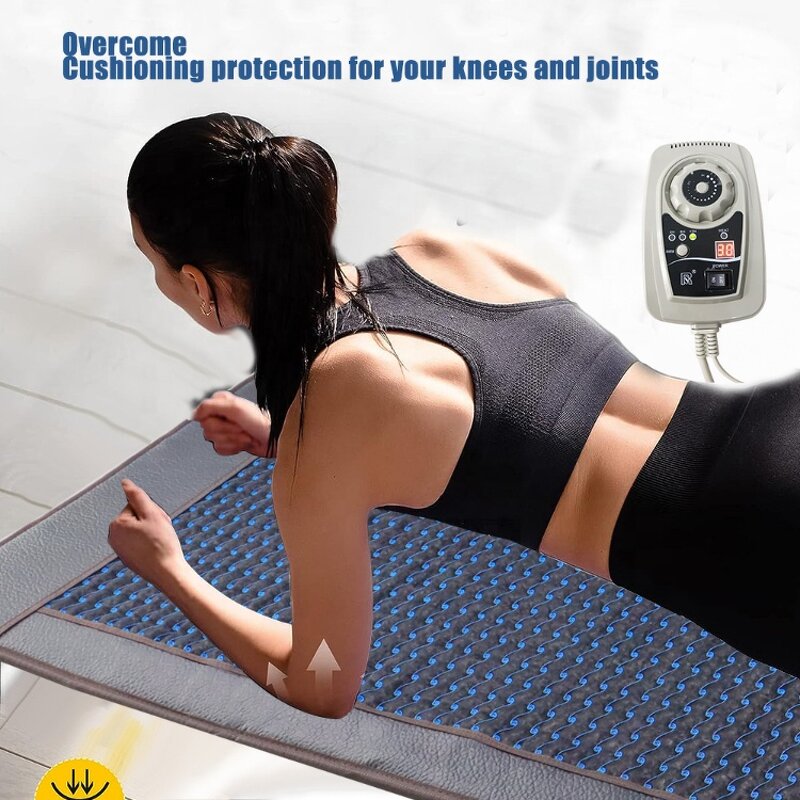 Heating Pad Manufacturer - 80*180CM Black Far Infrared PEMF Therapy Negative Ions Timer Heated