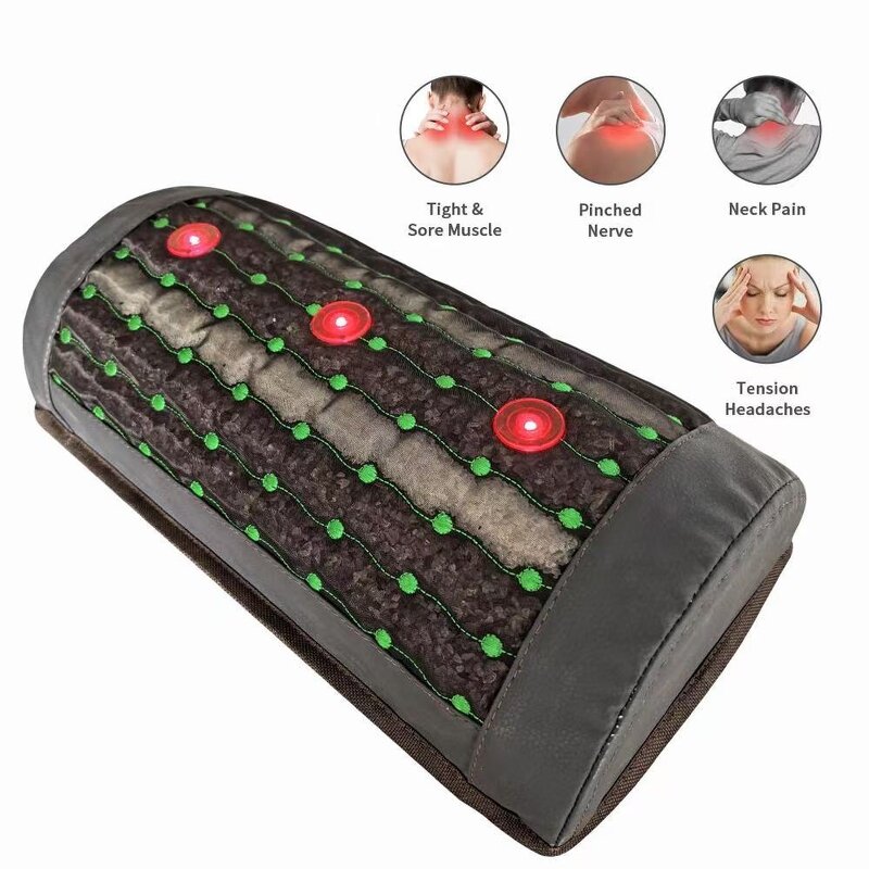 Massage Sleep Pillow Manufacturer - Heating PEMF Photon Natural Amethyst Crystal for Neck Therapy