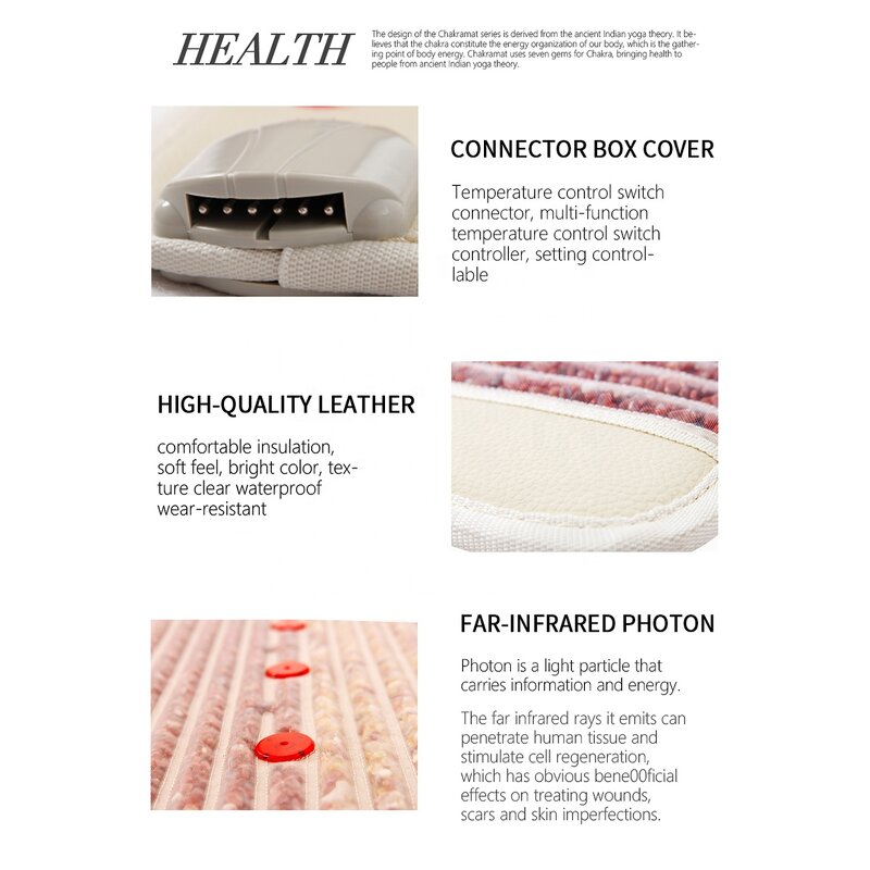 Heated Pad Manufacturer - 180*200CM Far Infrared Queen Size PEMF Photon Amethyst Tourmaline Double