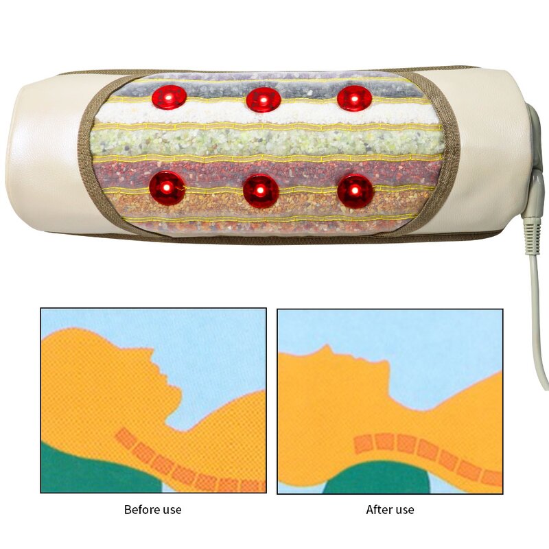 Massage Pillow Manufacturer - Photon Light Therapy with 7 Natural Jade Stone for Lumbar Support