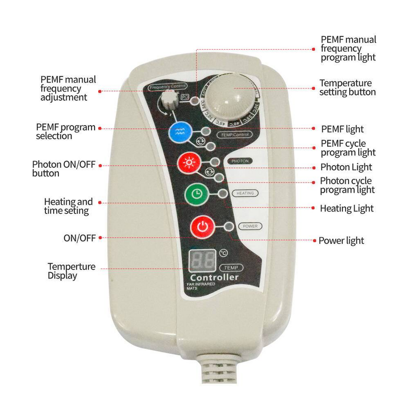 Massage Pillow Manufacturer - PEMF Photon Led Red Light Heating Natural Amethyst for Sleep