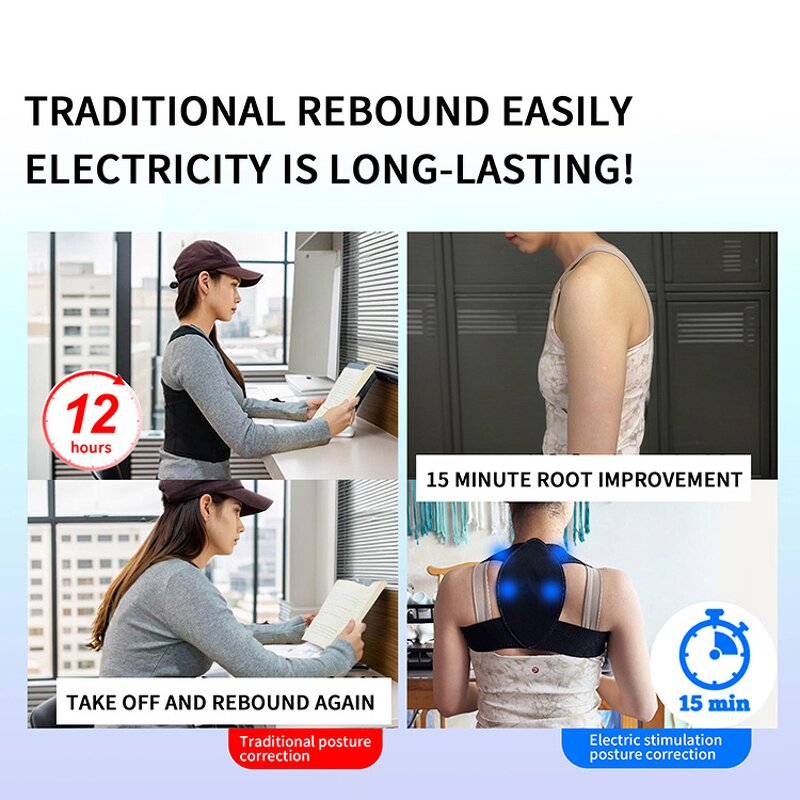Posture Corrector Manufacturer - Adjustable Upper Body Belt Comfortable EMS Massage Straightener