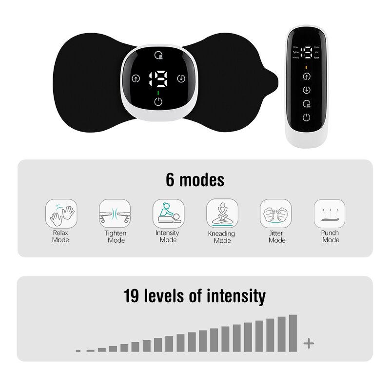 TENS Unit Muscle Stimulator - Electronic Pulse Cervical Neck Back Wireless Therapy Tool