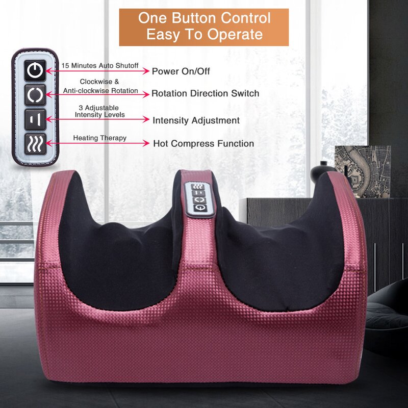 Foot Spa Leg Massager - Air Compression Heat Vibration Shiatsu Electric Foot Tool