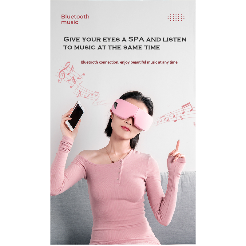 Air Pressure Eye Massager - Portable Therapy Sleep Music Vibrating Eye Care Tool