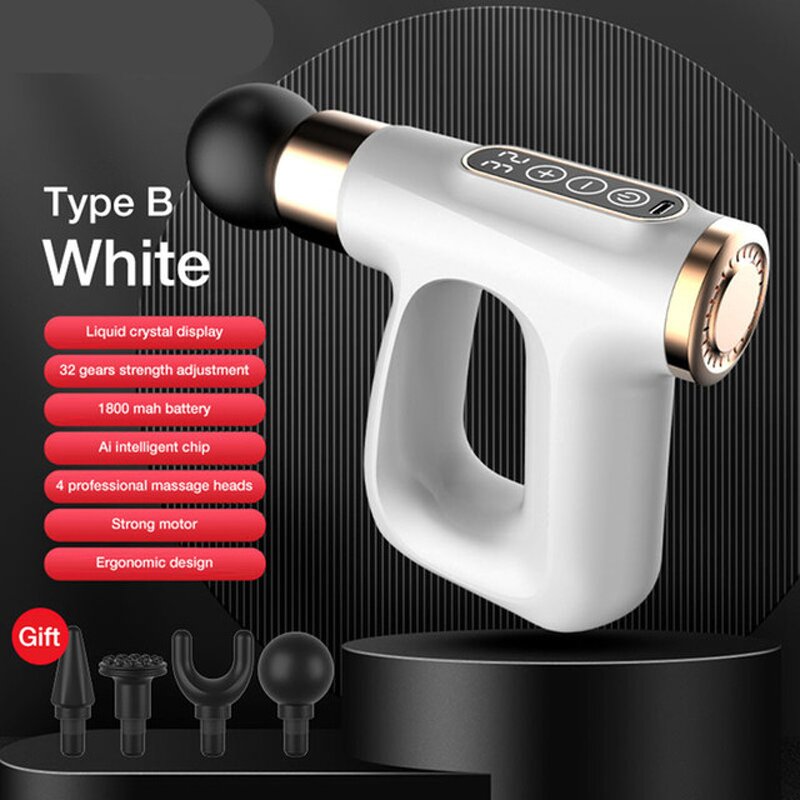 3-in-1 Fascia Gun - Hot Compress Pulse Deep Muscle Tissue Massage Gun Tool