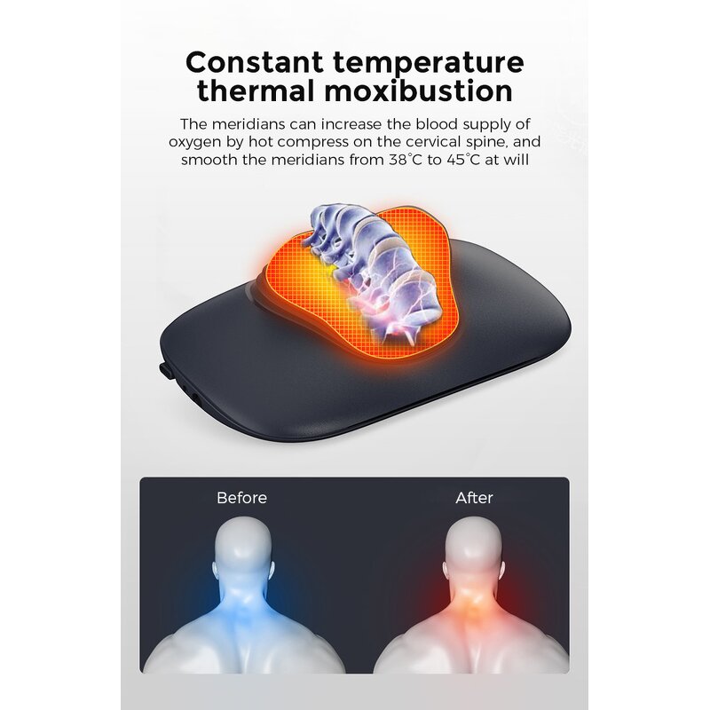 Cervical Traction Device - Heat Electrotherapy Neck Pain Relief Stretcher Pillow