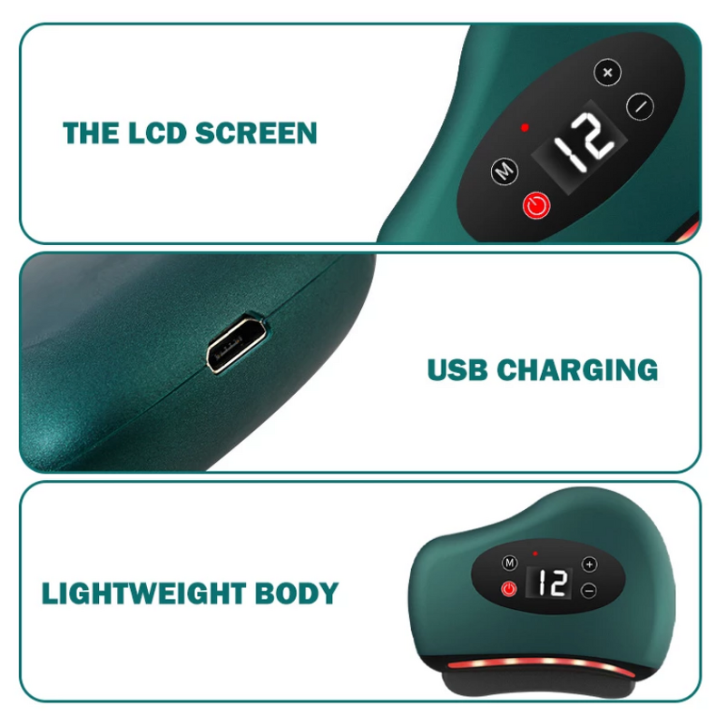 Portable Gua Sha Tool - Cordless Heating Therapy Scraping Facial Body Massage Tool
