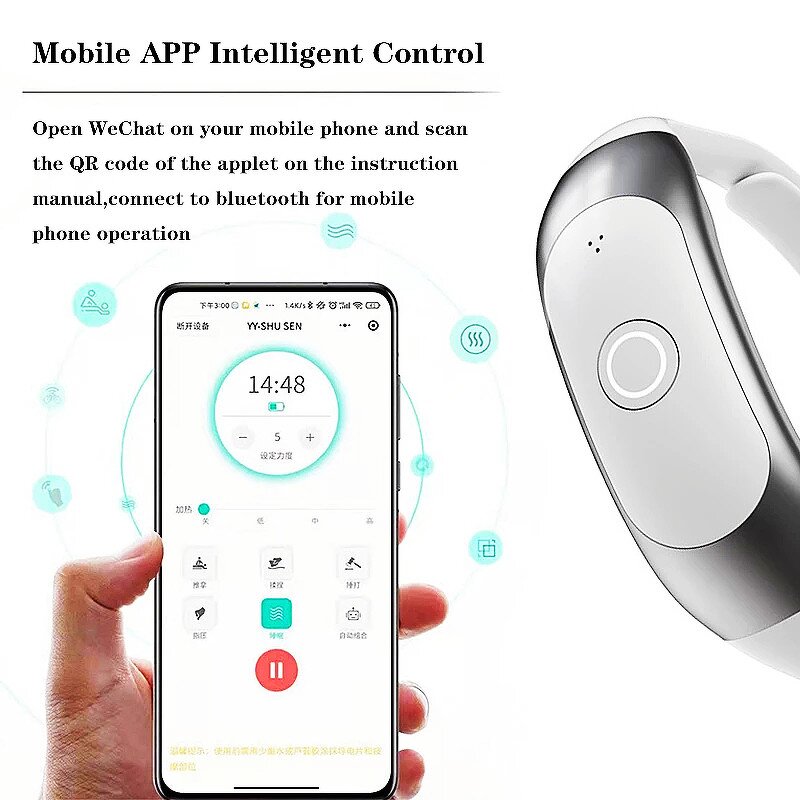 Smart EMS Neck Massager - APP Bluetooth Pulse Hot Compress Wireless Electric Tool