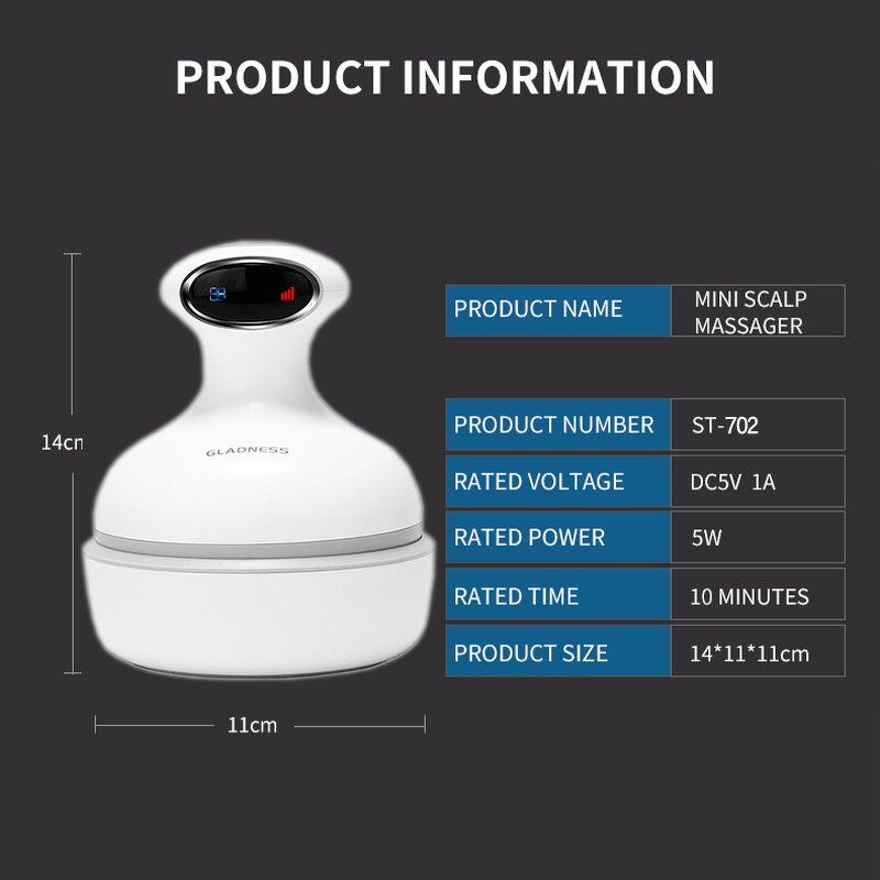 4D Waterproof Head Massager - New Wireless Scalp Massage Promote Hair Growth Tool