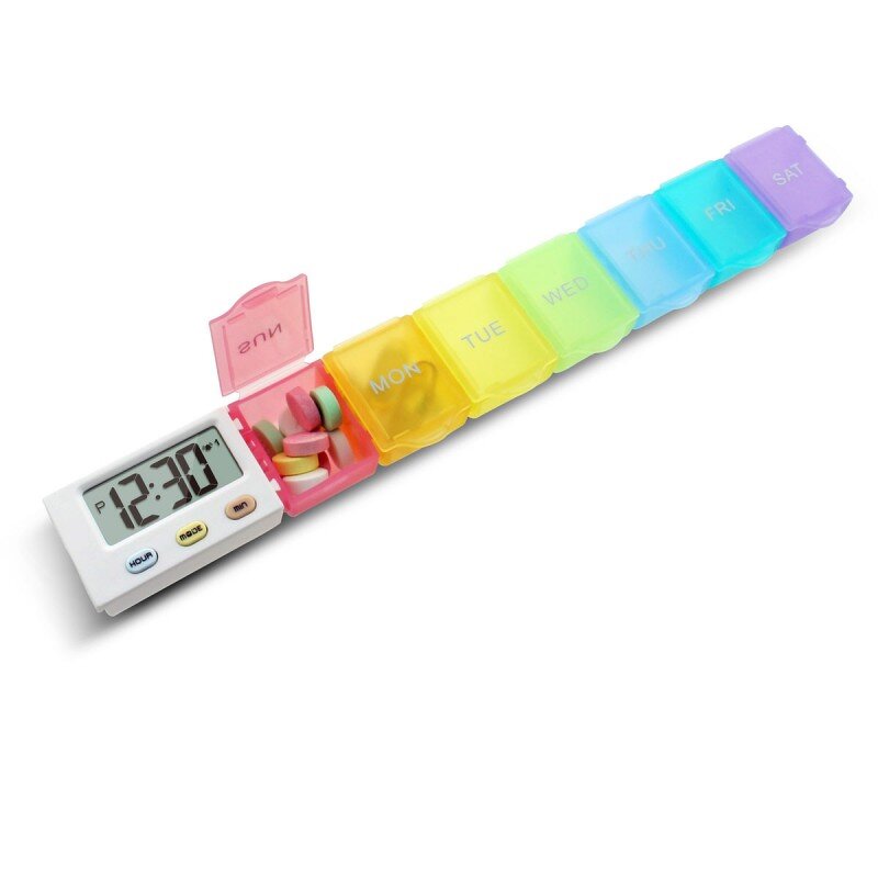 7-Day Pill Case - Small Plastic Travel Medicine Container Easy Open Organizer Tool