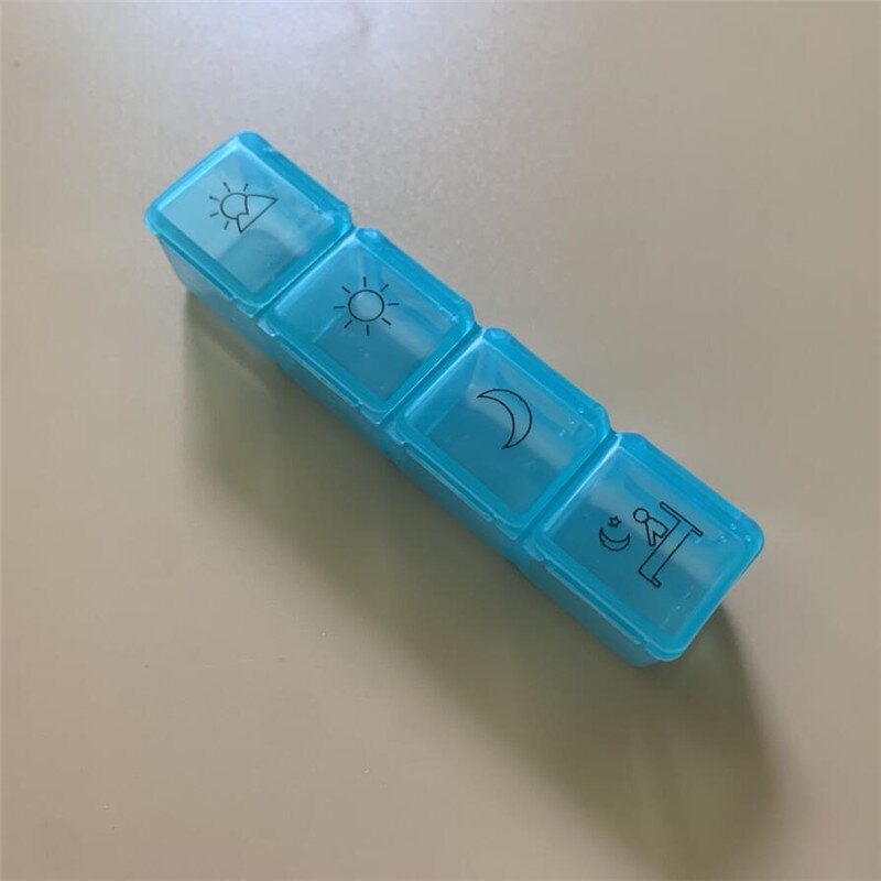 28 Compartment Pill Case - Mini Travel 7 Day & 4 Times Plastic Organizer Tool