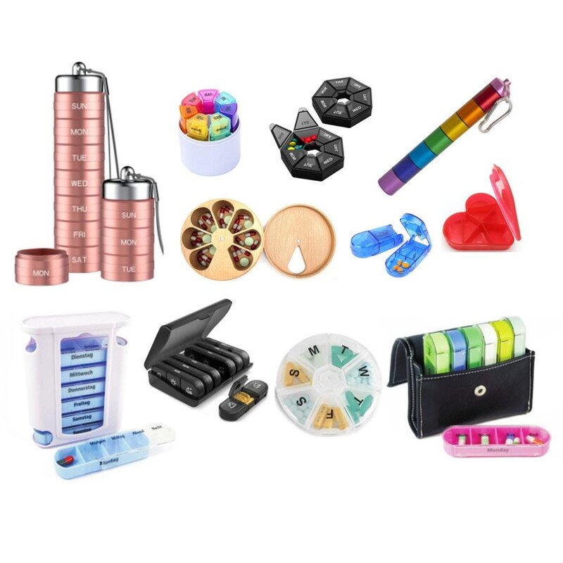 28 Compartment Pill Case - Mini Travel 7 Day & 4 Times Plastic Organizer Tool