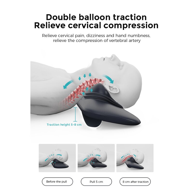 Cervical Spine Massager - Heating Pulse Acupressure Pillow Traction Instrument