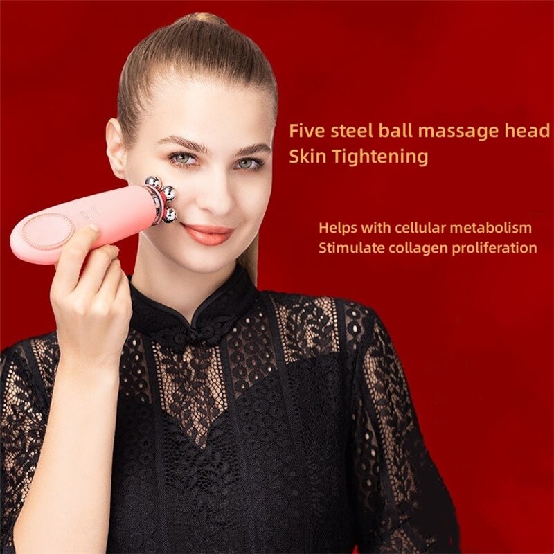 4-in-1 Facial Massager - Home Use Beauty Electric Cleansing Brush Roller Tool