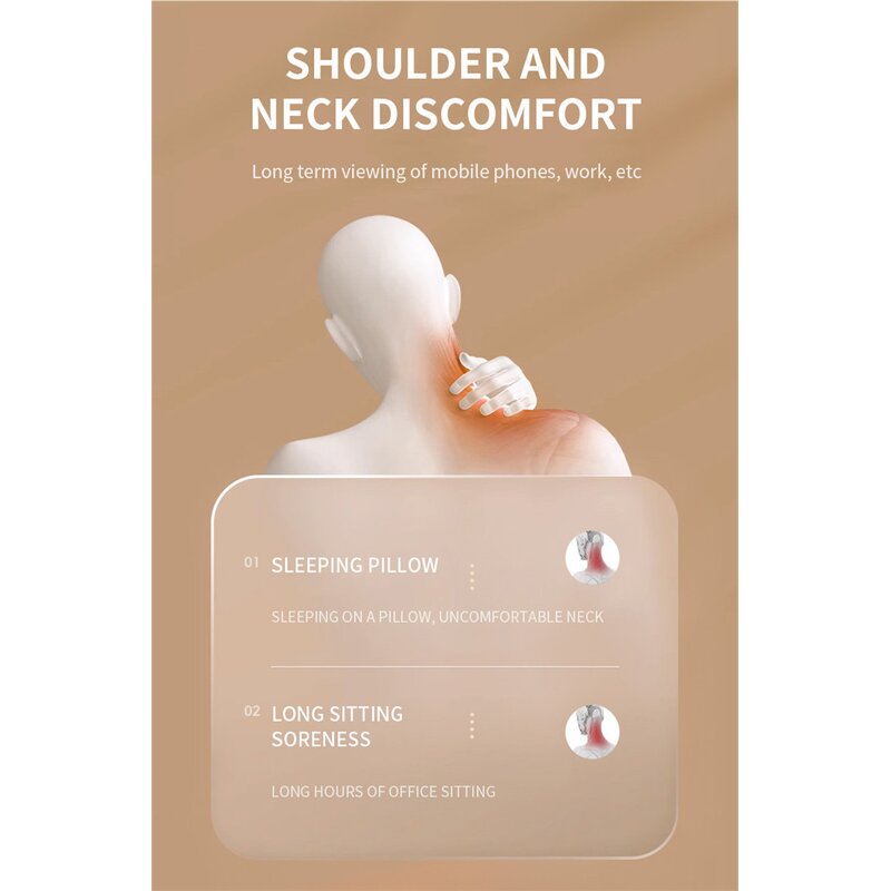 5D Kneading Neck Massager - Powerful Wireless Mini Shoulder Back Heating Tool