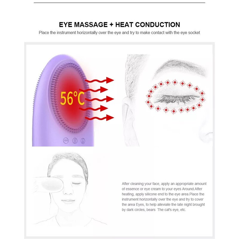 4-in-1 Facial Massager - Home Use Beauty Electric Cleansing Brush Roller Tool