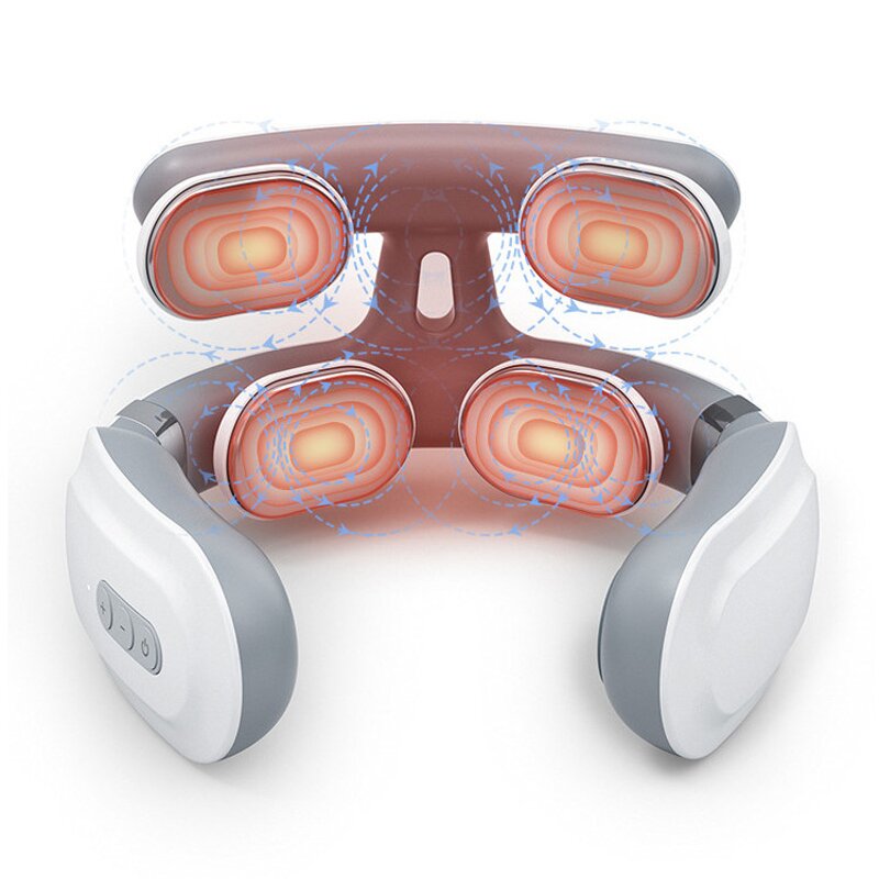 4D U Shaped Neck Massager - 2022 Portable Wireless Warm EMS Heating Shoulder Tool