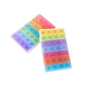 28 Compartment Pill Case - Mini Travel 7 Day & 4 Times Plastic Organizer Tool