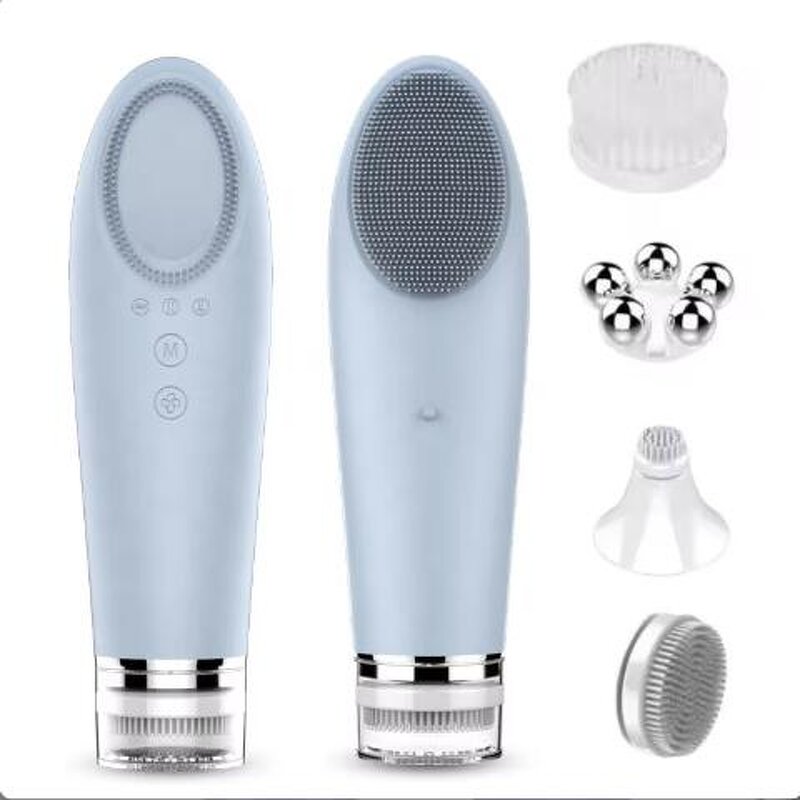 4-in-1 Facial Massager - Home Use Beauty Electric Cleansing Brush Roller Tool