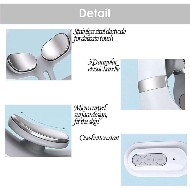 4D U Shaped Neck Massager - 2022 Portable Wireless Warm EMS Heating Shoulder Tool