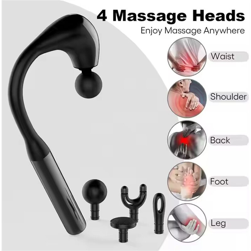 U-Shaped Massage Gun - Electric Extended Handle Body Facial Back Hammer Tool