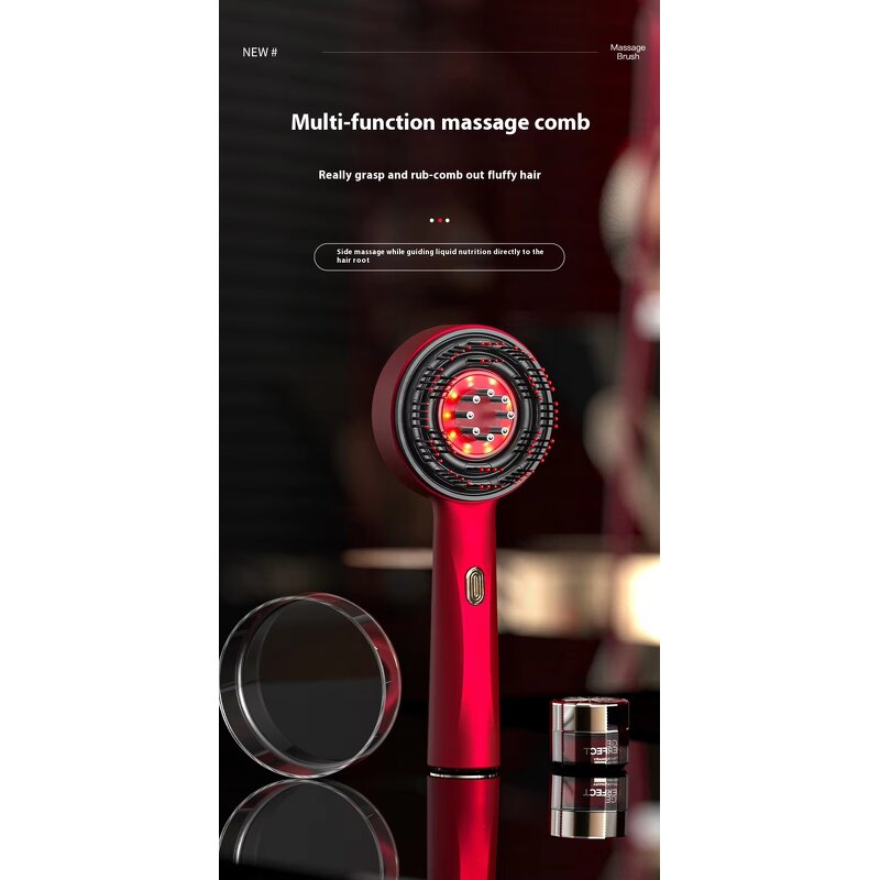 Cordless Scalp Massager - Electric Brush Comb Oil Applicator Vibrating Cleansing Tool