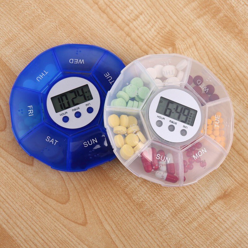 Travel Pill Case - Small Plastic Portable Weekly Medicine Box With Cutter Tool