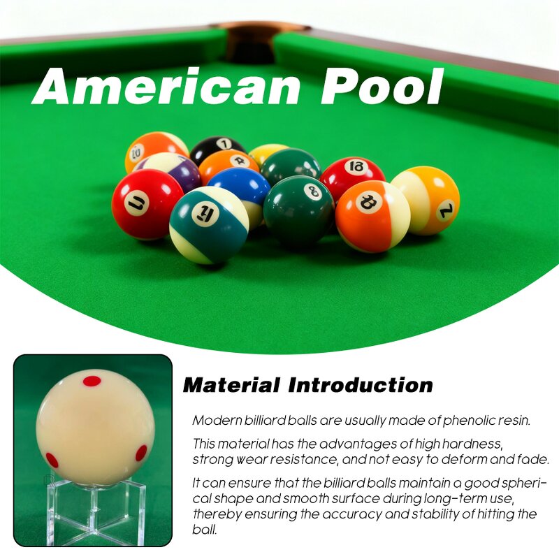 Resin Billiard Ball Set - Perfect Roundness Balance Family Billiard Table Game
