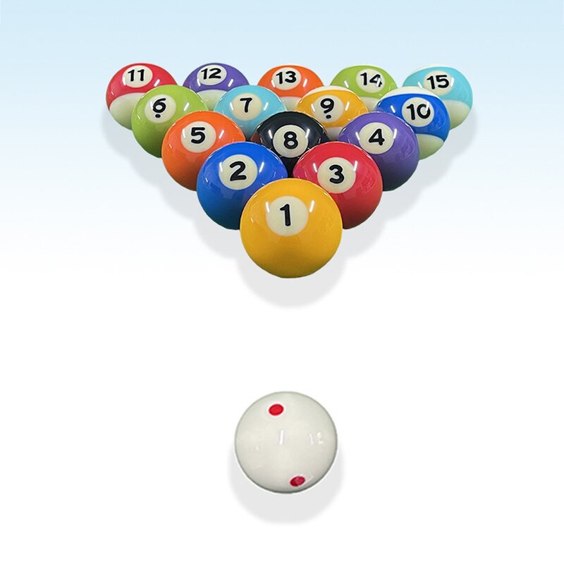 Pool Balls Set - 16-Piece 57.2mm Polyester Resin Durable Billiard Table Tool