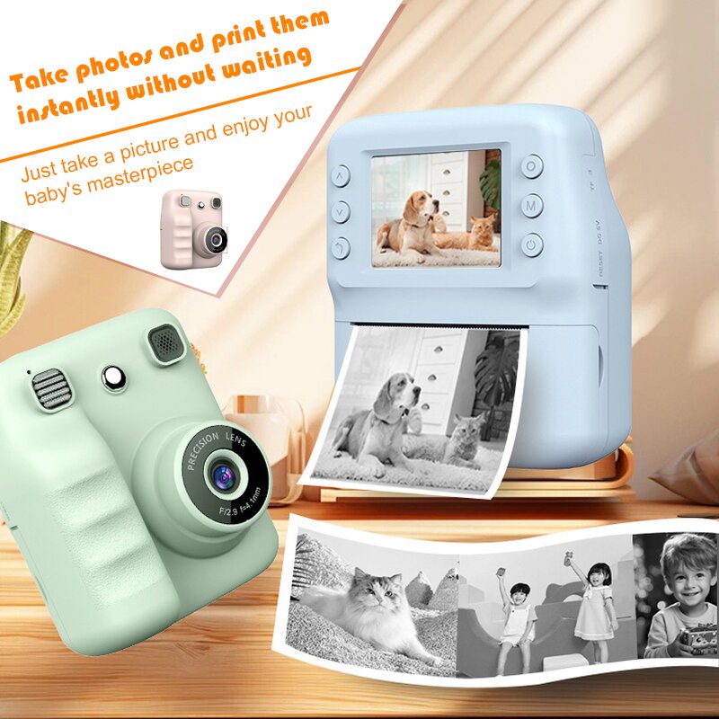 Kids Print Camera - Digital Tintage Paper DIY Photo Birthday Christmas Gift Tool