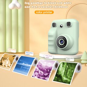 Kids Instant Camera - Portable Mini Photo Printer Game Play Recording Novelty Gift
