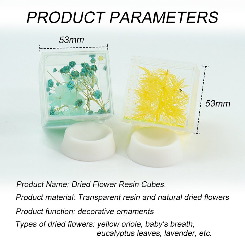 Resin Paperweight - Dried Floral Specimen Home Wedding Decoration Craft Tool