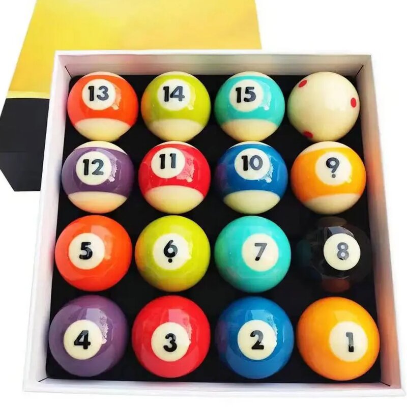 Pool Balls Set - 16-Piece 57.2mm Polyester Resin Durable Billiard Table Tool