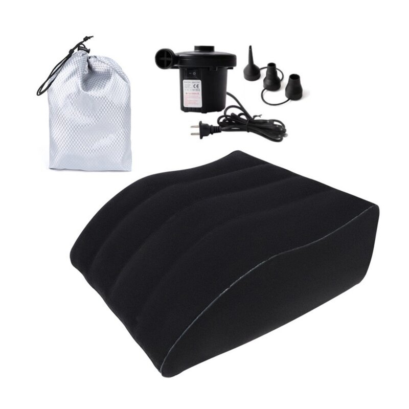 Flocking Foot Pillow - Soft Coated Inflatable Enhanced Home Comfort Rest Tool