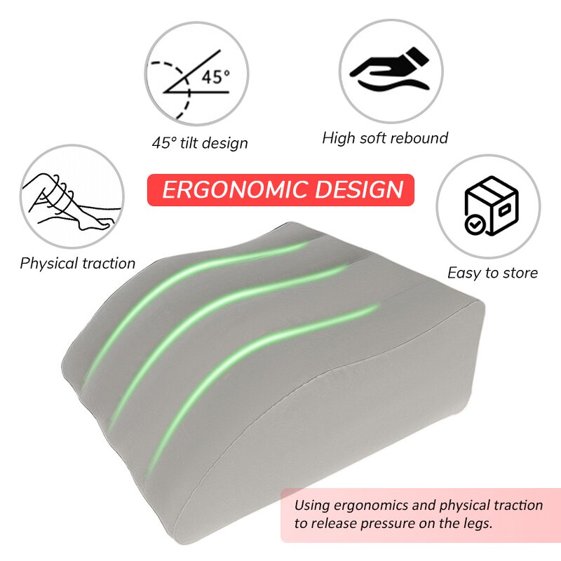 PVC Flocking Footstool - Comfortable Inflatable Home Relaxation Foot Rest Tool