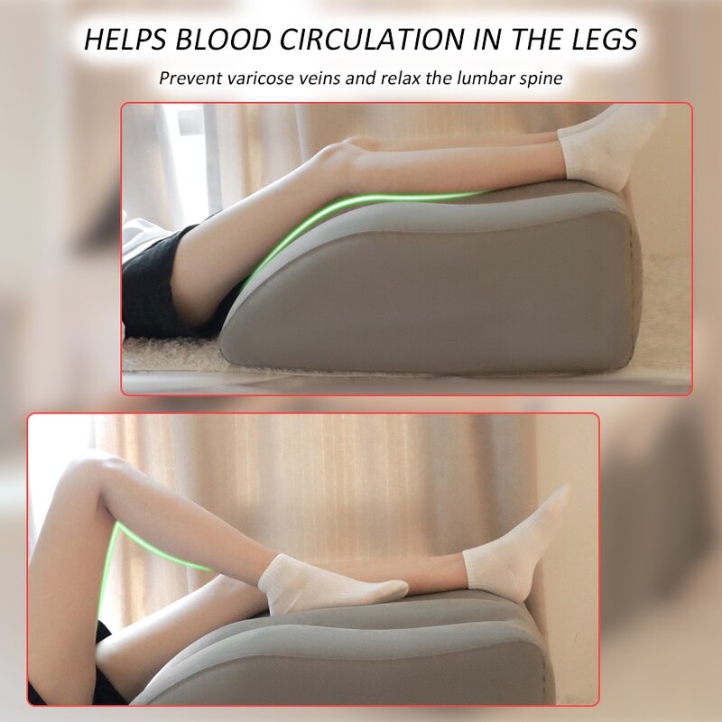 Flocking Foot Pillow - Soft Coated Inflatable Enhanced Home Comfort Rest Tool