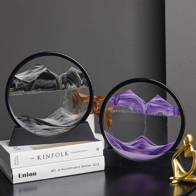 Liquid Hourglass Pen Holder - Novelty Motion Timer Bubble Office Desktop Decor