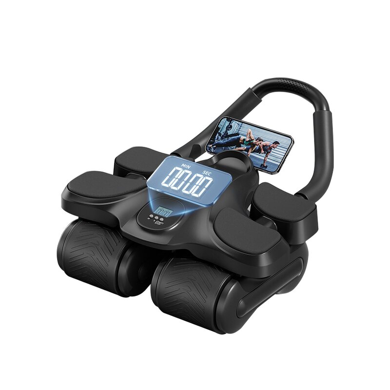 4-Wheel Ab Roller - Fitness Digital Timing Abdominal Core Workout Tool