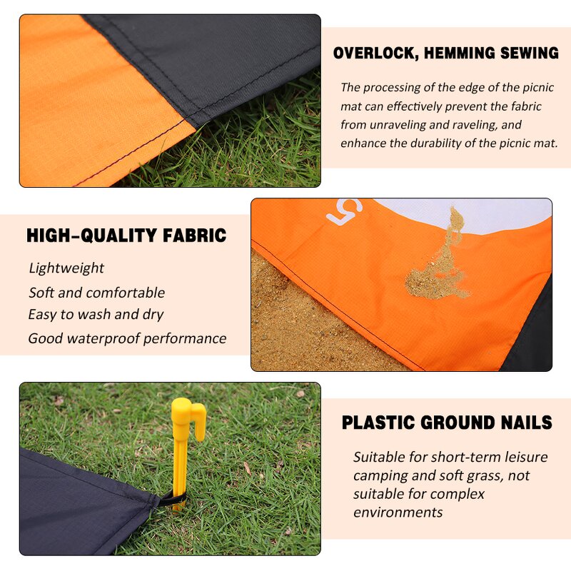 Pocket-Style Beach Mat - Portable Waterproof Moisture-Proof Lawn Picnic Party Tool