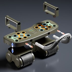 Automatic Rebound Ab Wheel - 4-Wheel Elbow Knee Mat Abdominal Training Tool